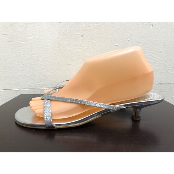 Bakers women Silver Strap low Heels Sandals- man made materials - size US 10B - Picture 3 of 12